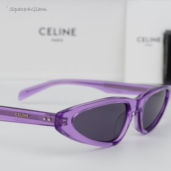 BRAND NEW Celine CL40231I 81Y Transparent Violet Geometric Unisex Sunglasses - Picture 4 of 9